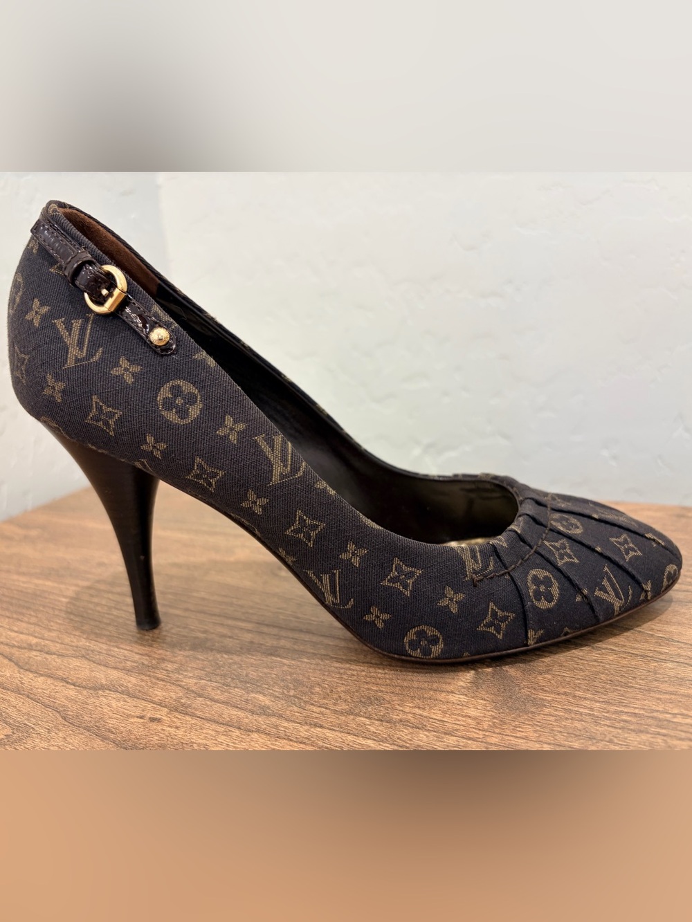 Louis Vuitton Monogram High Heel Pump in Brown 37.5